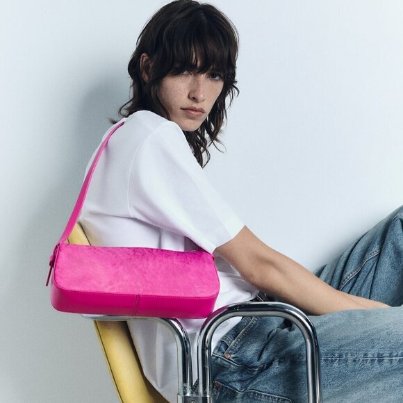 ZARA FAUX FUR LEATHER SHOULDER BAG - Picture 6 of 6